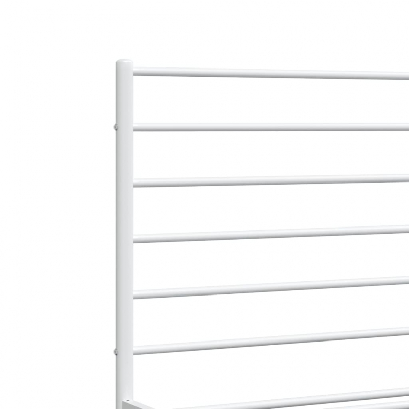 Bettgestell mit Kopfteil Metall Weiß 150x200 cm