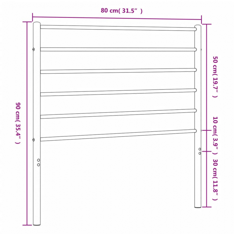 Kopfteil Metall Weiß 75 cm