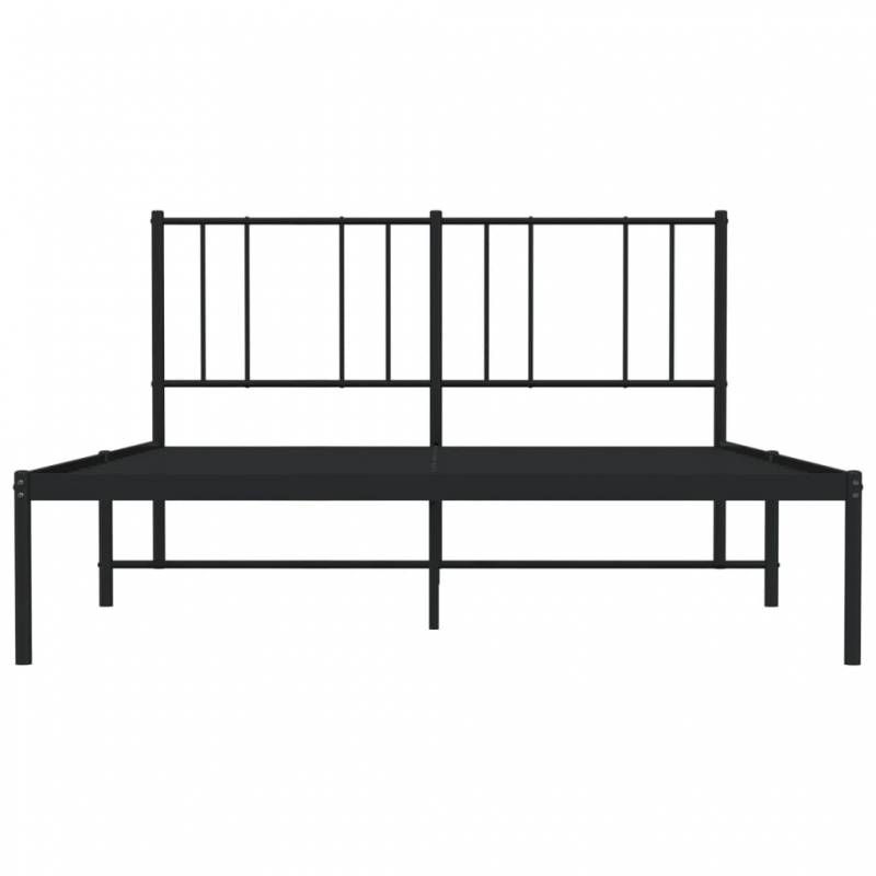 Bettgestell mit Kopfteil Metall Schwarz 120x190 cm