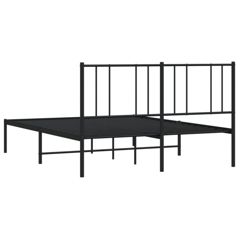 Bettgestell mit Kopfteil Metall Schwarz 120x190 cm