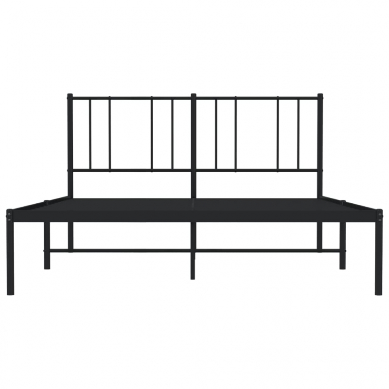 Bettgestell mit Kopfteil Metall Schwarz 120x200 cm