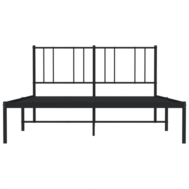 Bettgestell mit Kopfteil Metall Schwarz 140x190 cm