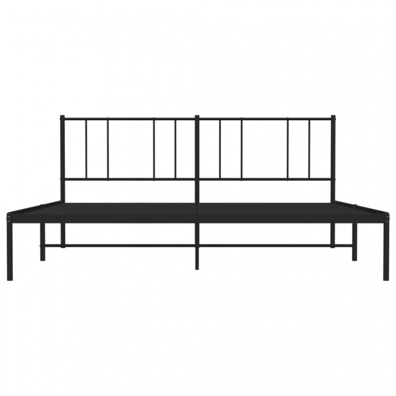 Bettgestell mit Kopfteil Metall Schwarz 180x200 cm
