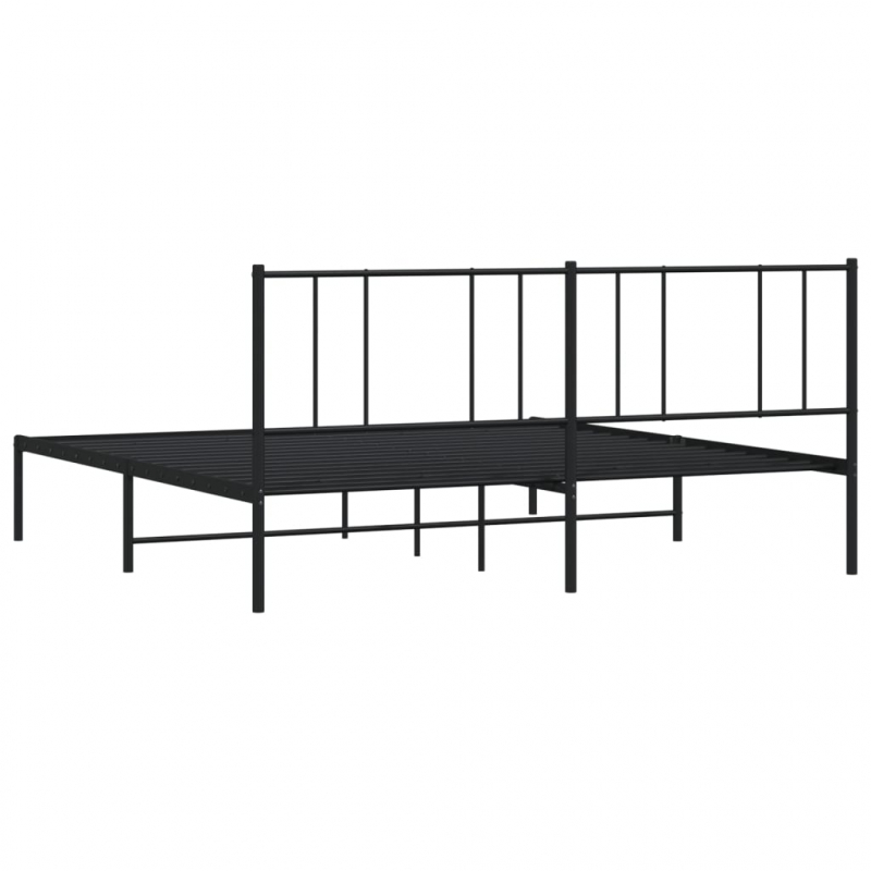 Bettgestell mit Kopfteil Metall Schwarz 200x200 cm