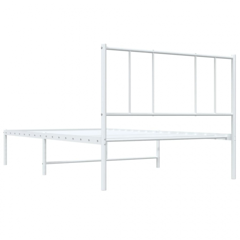 Bettgestell mit Kopfteil Metall Weiß 100x200 cm