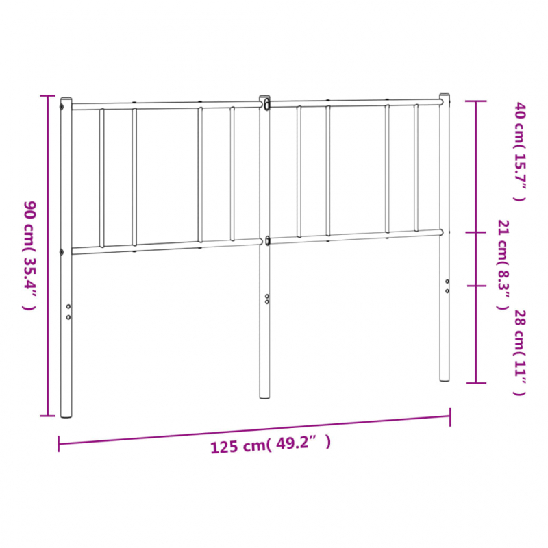 Kopfteil Metall Weiß 120 cm