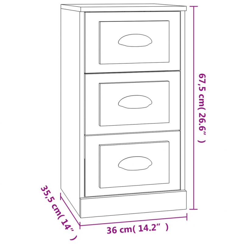 Sideboard Betongrau 36x35,5x67,5 cm Holzwerkstoff