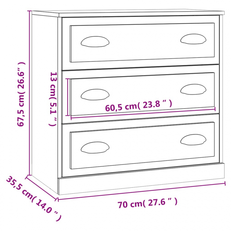 Sideboard Betongrau 70x35,5x67,5 cm Holzwerkstoff