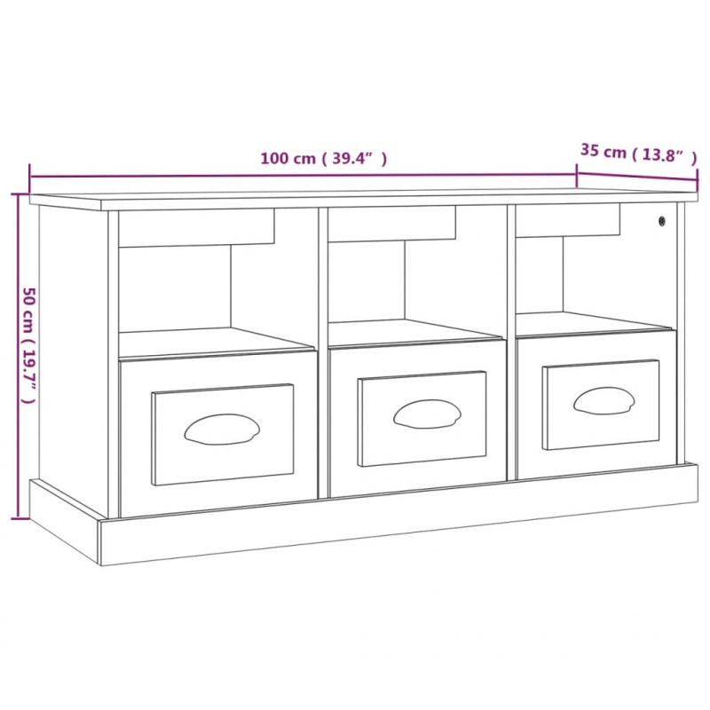 TV-Schrank Sonoma-Eiche 100x35x50 cm Holzwerkstoff