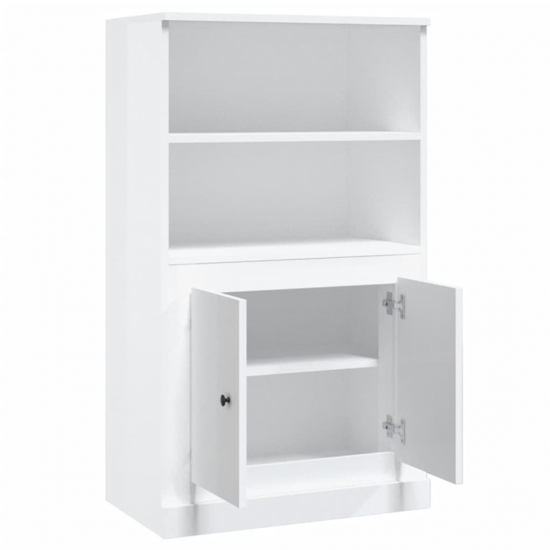 Highboard Hochglanz-Weiß 60x35,5x103,5 cm Holzwerkstoff