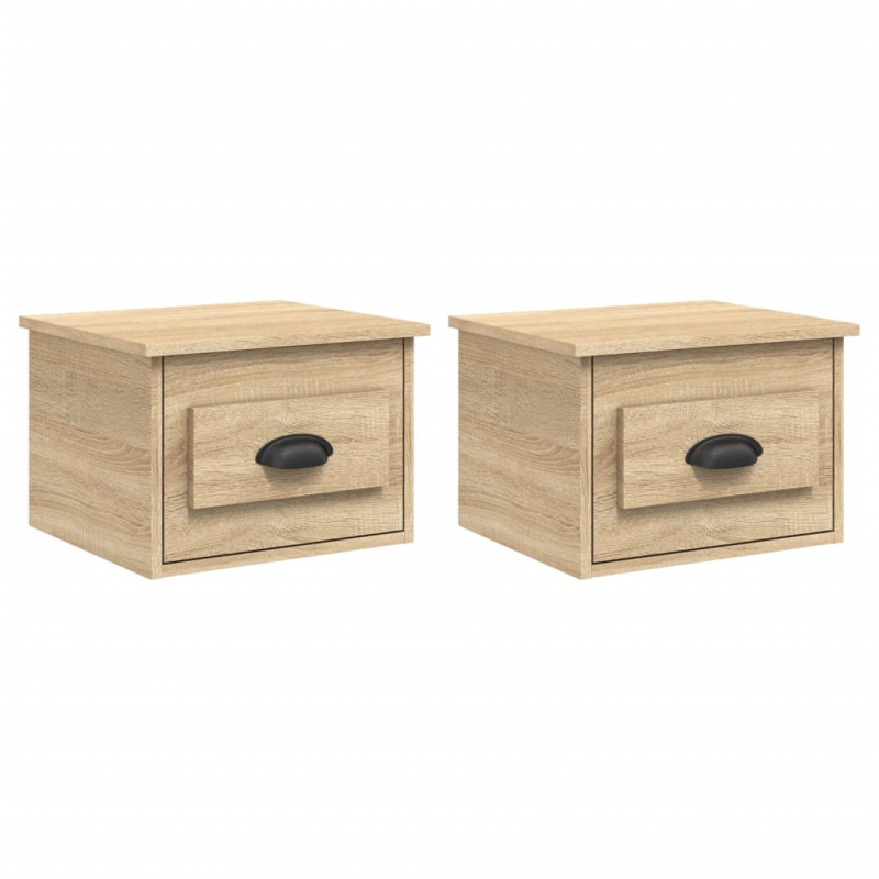 Wand-Nachttische 2 Stk. Sonoma-Eiche 41,5x36x28 cm