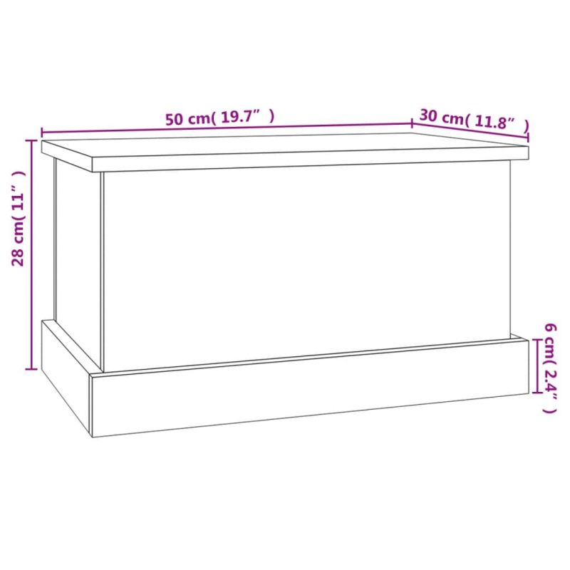 Truhe Braun Eiche-Optik 50x30x28 cm Holzwerkstoff