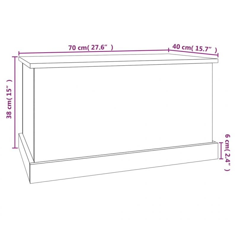 Truhe Grau Sonoma 70x40x38 cm Holzwerkstoff