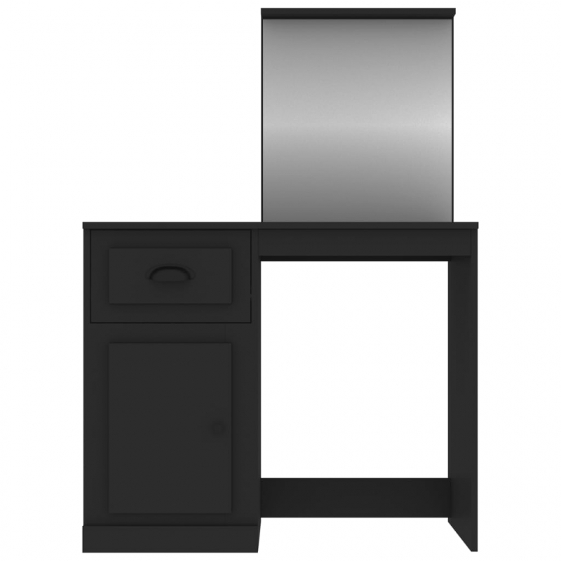 Schminktisch mit Spiegel Schwarz 90x50x132,5 cm Holzwerkstoff