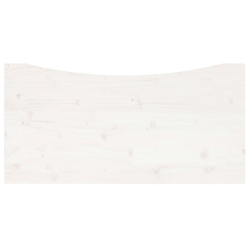 Schreibtischplatte Weiß 100x50x2,5 cm Massivholz Kiefer