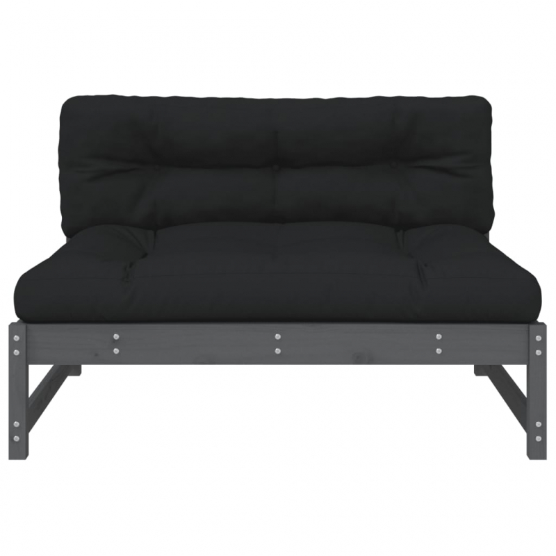 Mittelsofa Grau 120x80 cm Massivholz Kiefer