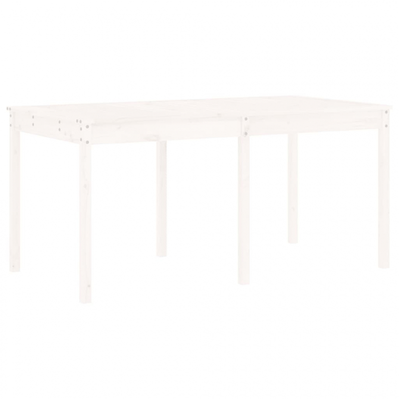 13-tlg. Garten-Essgruppe Weiß Massivholz Kiefer