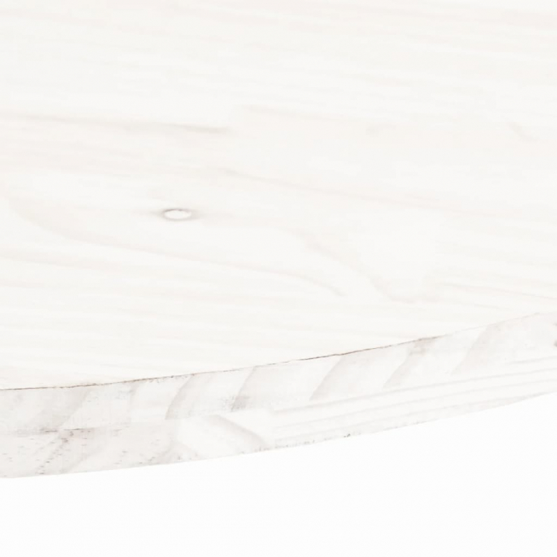 Tischplatte Weiß 70x35x2,5 cm Massivholz Kiefer Oval