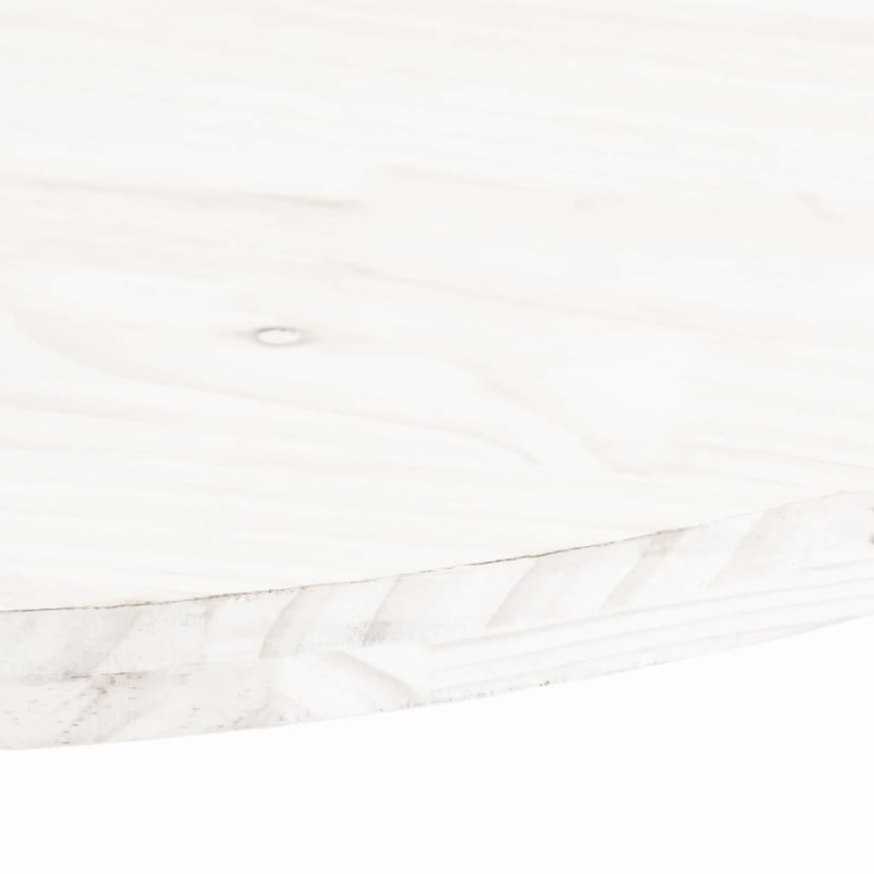 Tischplatte Weiß 60x30x2,5 cm Massivholz Kiefer Oval