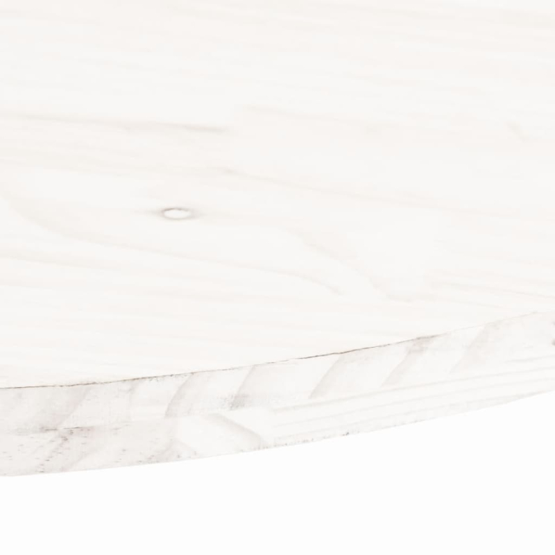Tischplatte Weiß 80x40x2,5 cm Massivholz Kiefer Oval