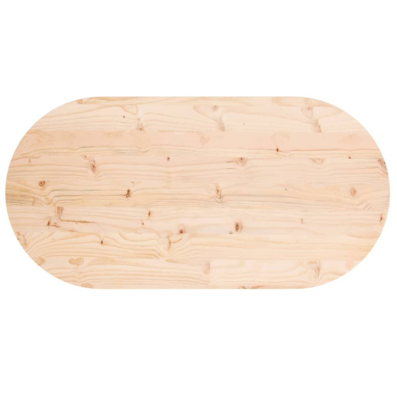 Tischplatte 90x45x2,5 cm Massivholz Kiefer Oval