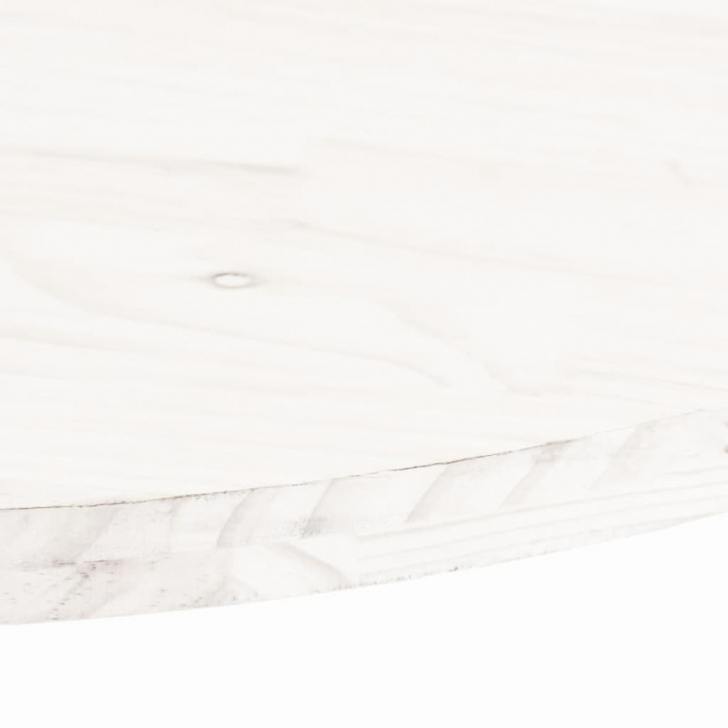 Tischplatte Weiß 100x50x2,5 cm Massivholz Kiefer Oval