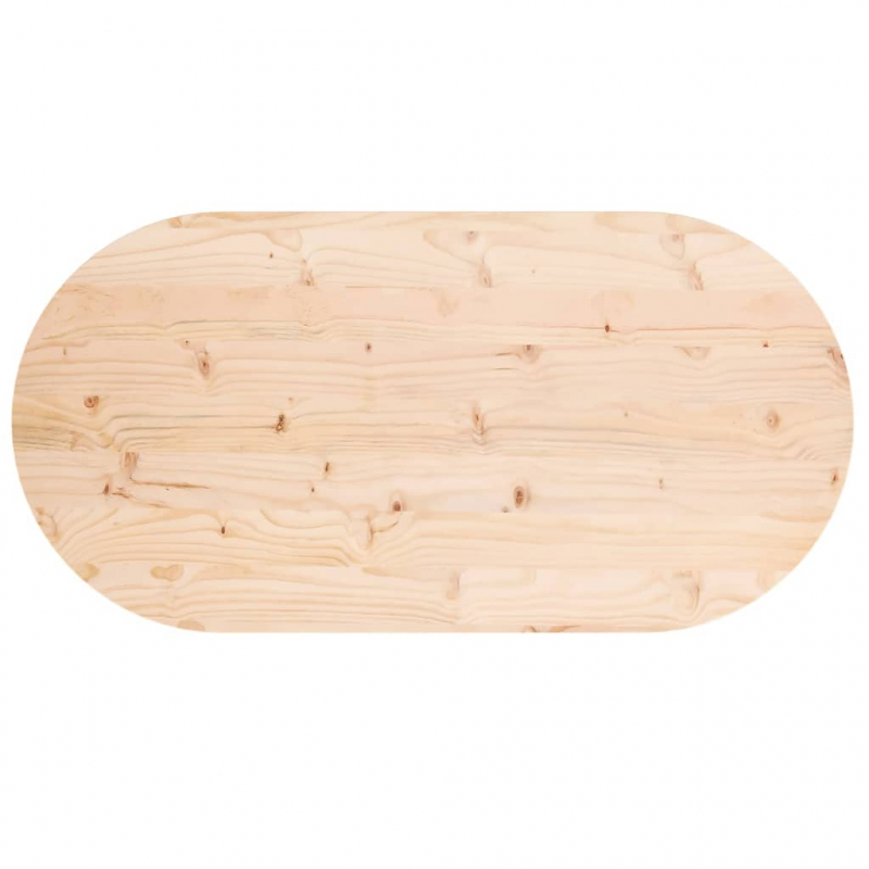 Tischplatte 110x55x2,5 cm Massivholz Kiefer Oval