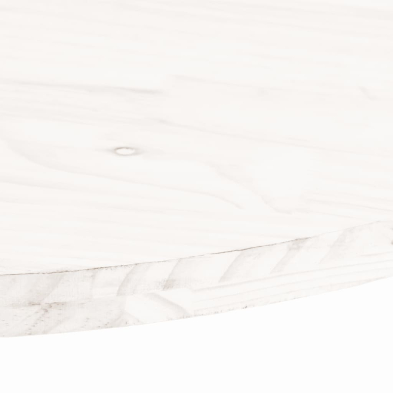 Tischplatte Weiß 110x55x2,5 cm Massivholz Kiefer Oval