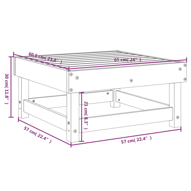 Gartenhocker Massivholz Douglasie