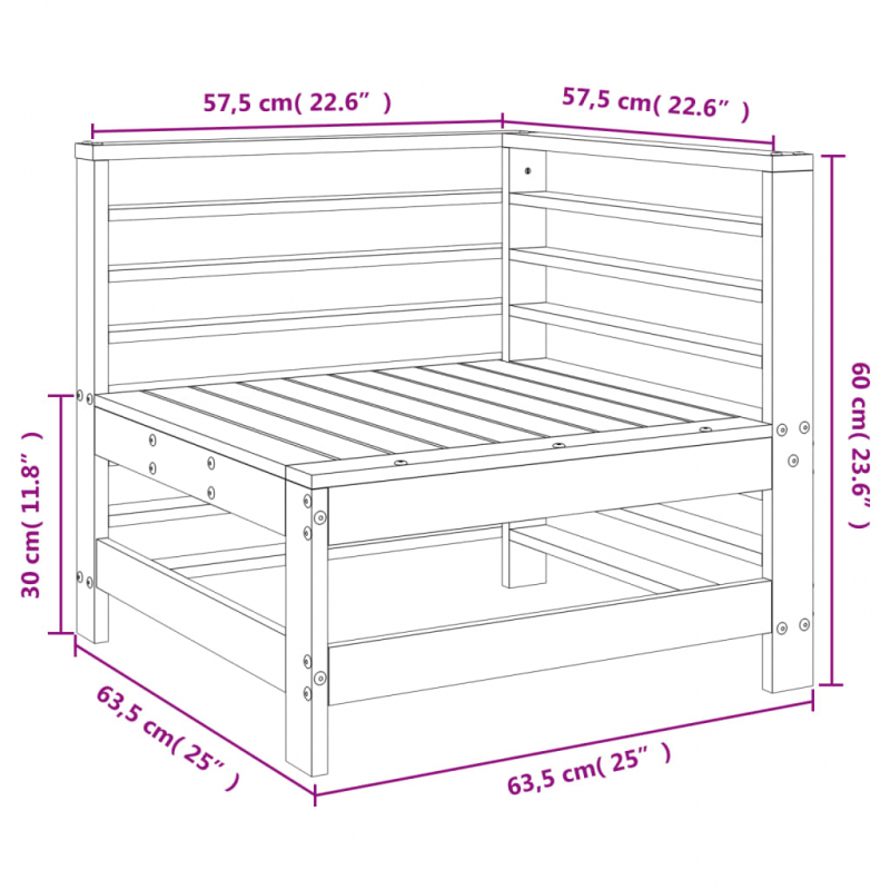 Garten-Ecksofa Imprägniertes Kiefernholz