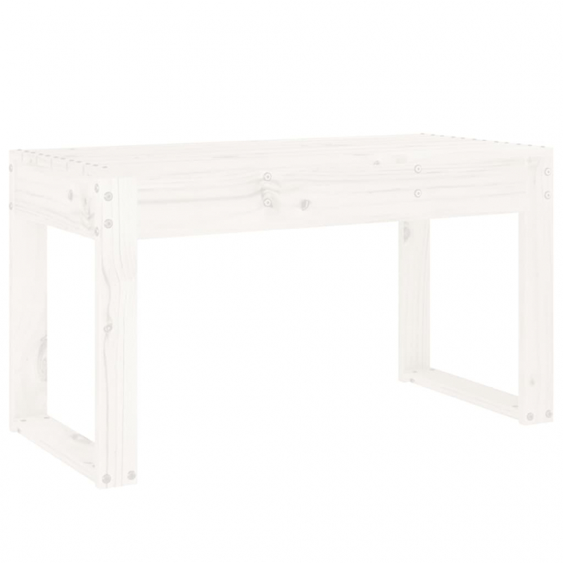 Gartenbank Weiß 80x38x45 cm Massivholz Kiefer
