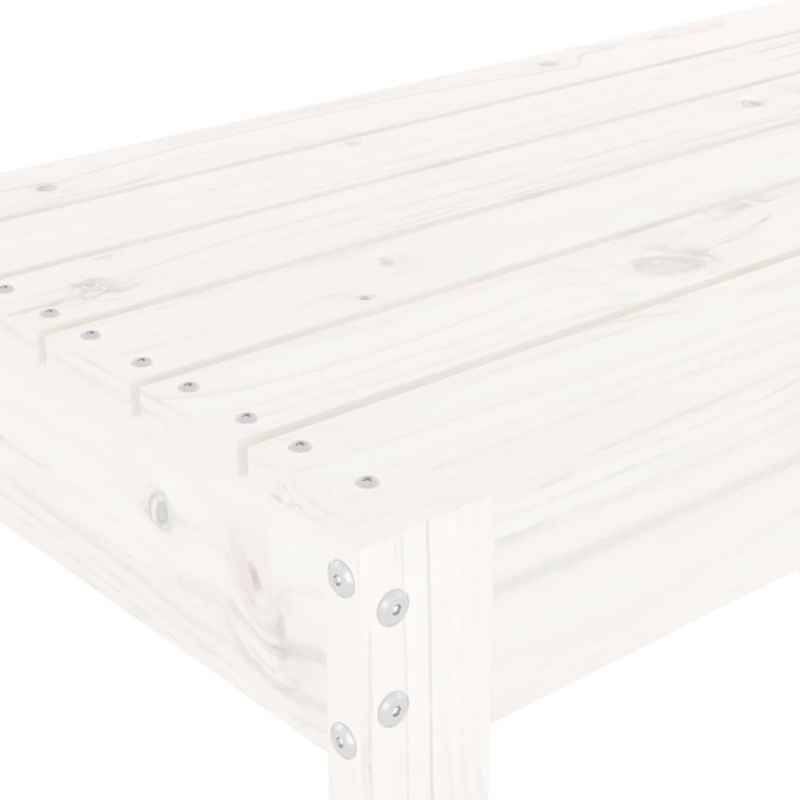 Gartenbank Weiß 80x38x45 cm Massivholz Kiefer