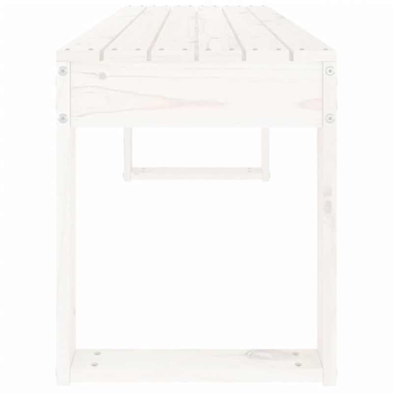 Gartenbank Weiß 110x38x45 cm Massivholz Kiefer