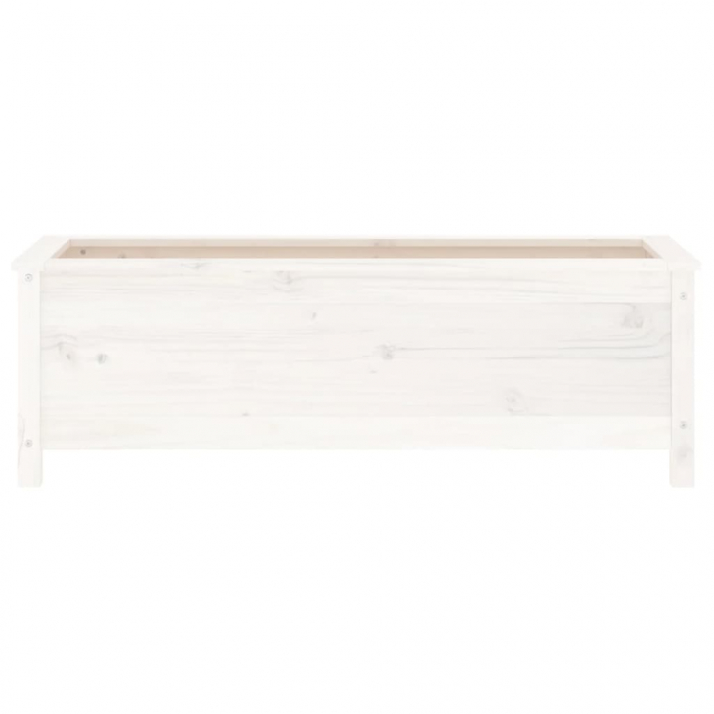 Hochbeet Weiß 119,5x40x39 cm Massivholz Kiefer