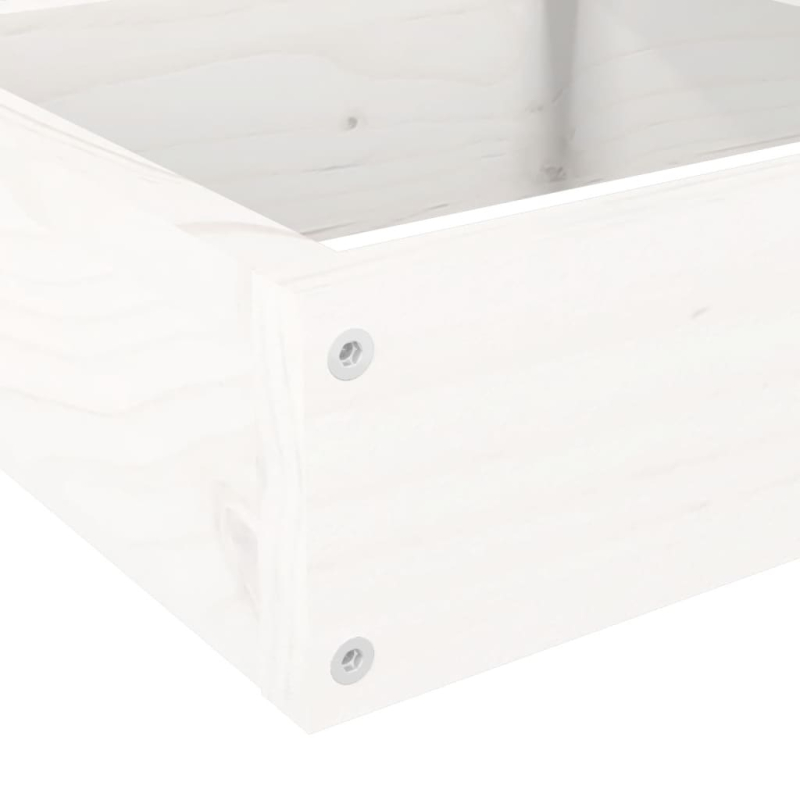 Pflanzentreppe 4 Stufen 106x104,5x36 cm Weiß Massivholz Kiefer