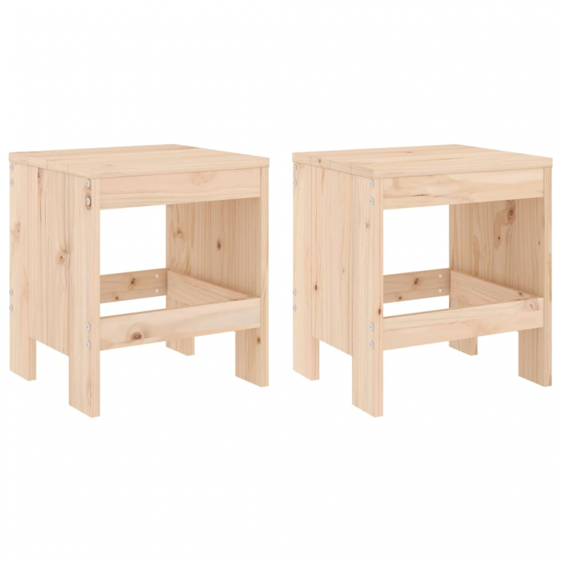 Gartenhocker 2 Stk. 40x36x45 cm Massivholz Kiefer