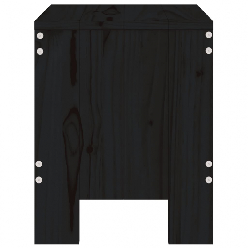 Gartenhocker 2 Stk. Schwarz 40x36x45 cm Massivholz Kiefer
