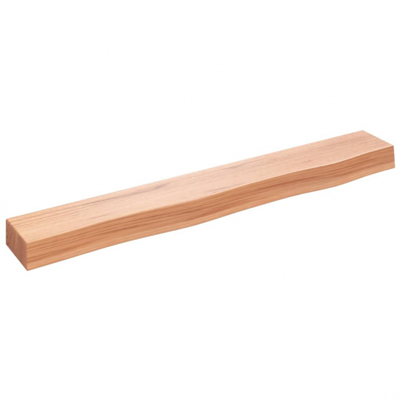 Wandregal Hellbraun 80x10x6 cm Massivholz Eiche Behandelt