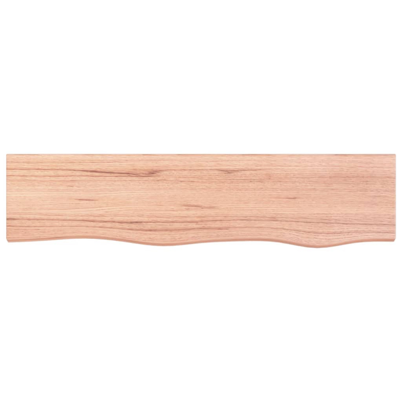 Wandregal Hellbraun 80x20x2 cm Massivholz Eiche Behandelt