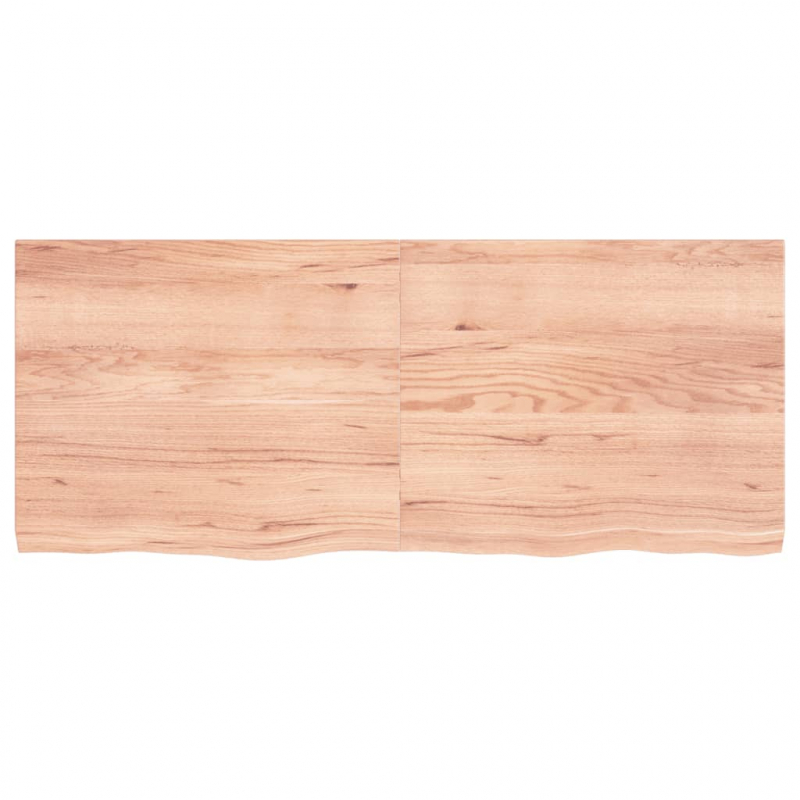 Wandregal Hellbraun 120x50x(2-4) cm Massivholz Eiche Behandelt