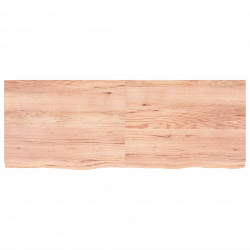Wandregal Hellbraun 160x60x(2-6) cm Massivholz Eiche Behandelt