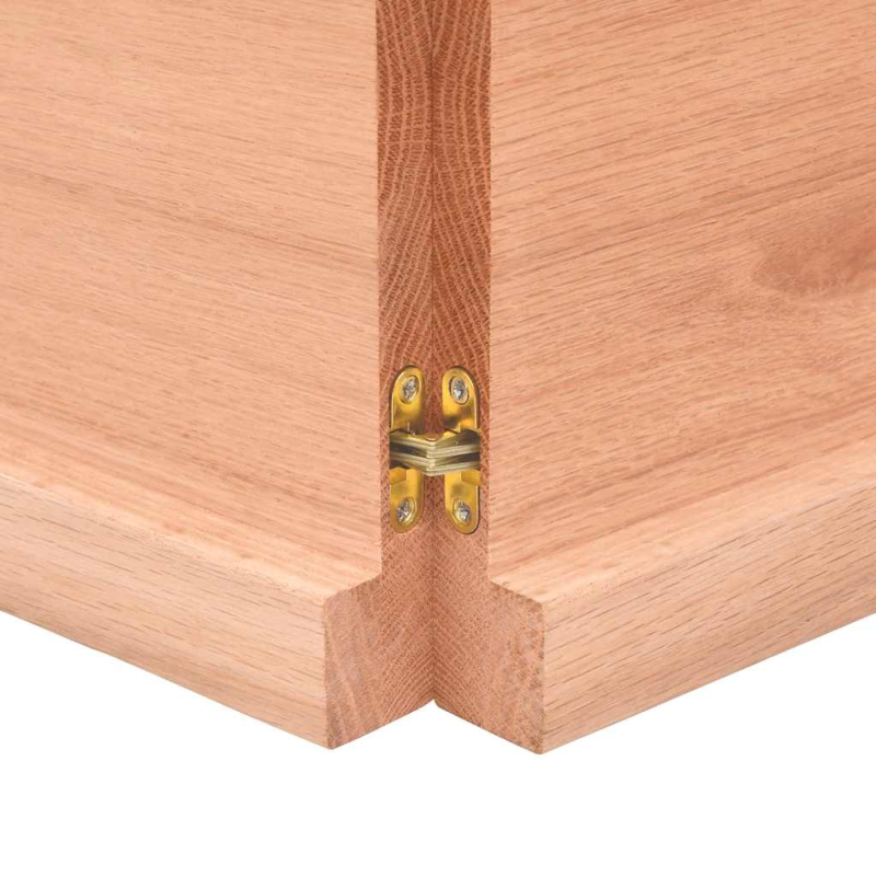 Wandregal Hellbraun 180x50x(2-4) cm Massivholz Eiche Behandelt