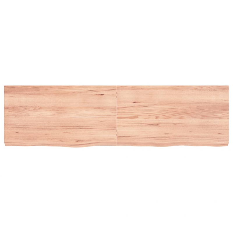 Wandregal Hellbraun 180x50x(2-6) cm Massivholz Eiche Behandelt