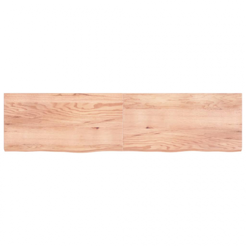 Wandregal Hellbraun 200x50x(2-6) cm Massivholz Eiche Behandelt
