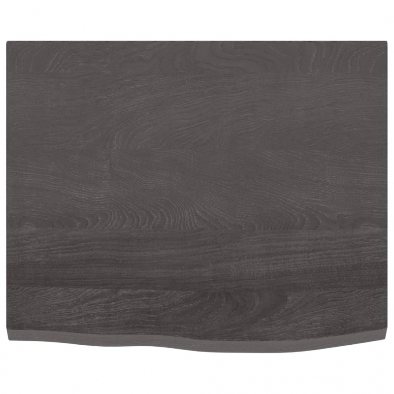 Wandregal Dunkelbraun 60x50x2 cm Massivholz Eiche Behandelt