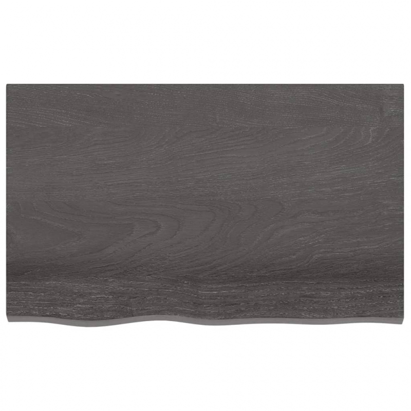 Wandregal Dunkelbraun 80x50x2 cm Massivholz Eiche Behandelt