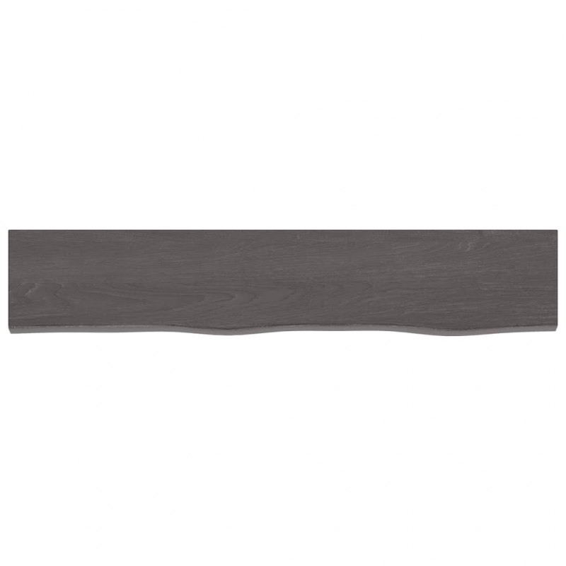 Wandregal Dunkelbraun 100x20x6 cm Massivholz Eiche Behandelt