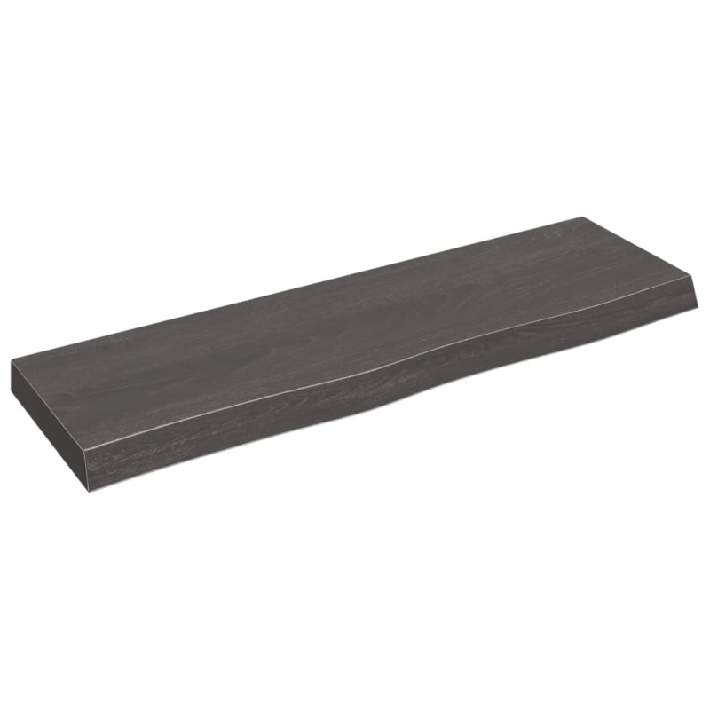 Wandregal Dunkelbraun 100x30x(2-6)cm Massivholz Eiche Behandelt