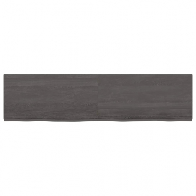 Wandregal Dunkelbraun 120x30x(2-4)cm Massivholz Eiche Behandelt