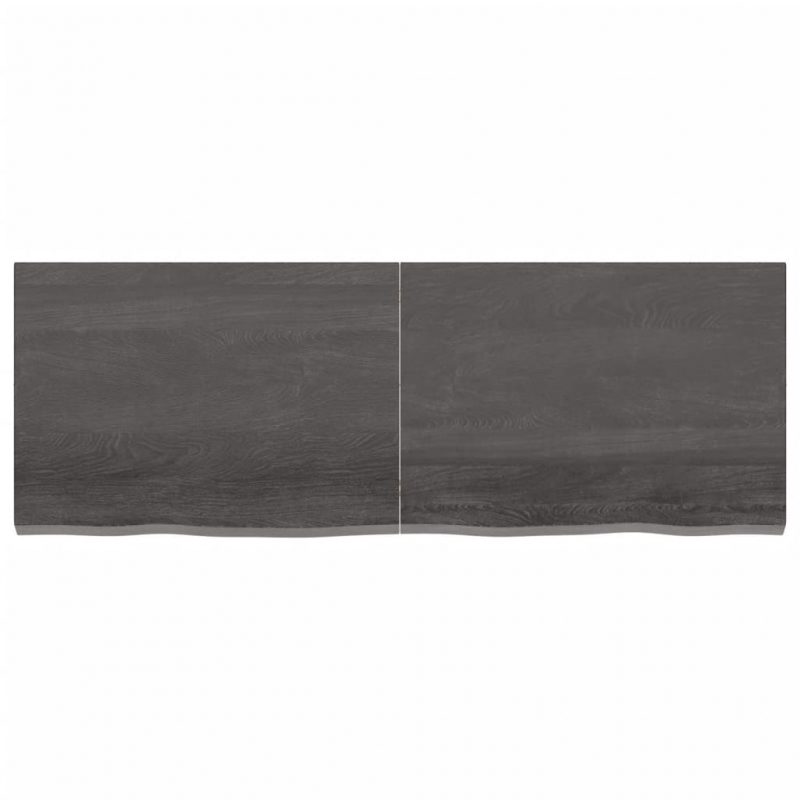 Wandregal Dunkelbraun 140x50x(2-4)cm Massivholz Eiche Behandelt